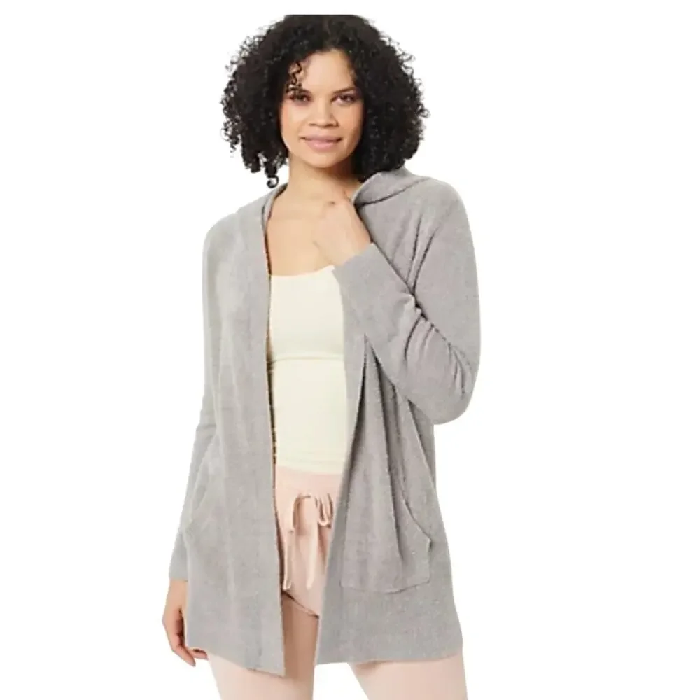 Barefoot Dreams CozyChic Lite Open Front Hooded Cardigan size medium